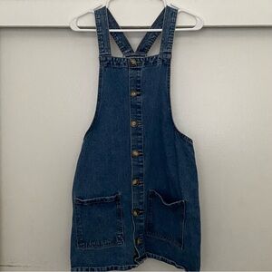 cute denim overall button dress